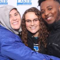 3 friends in photo booth